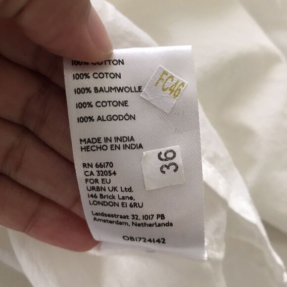 Urban Outfitters White Cotton Strappy Sleeveless A Line Flared Mini Dress - XS - Picture 7 of 9